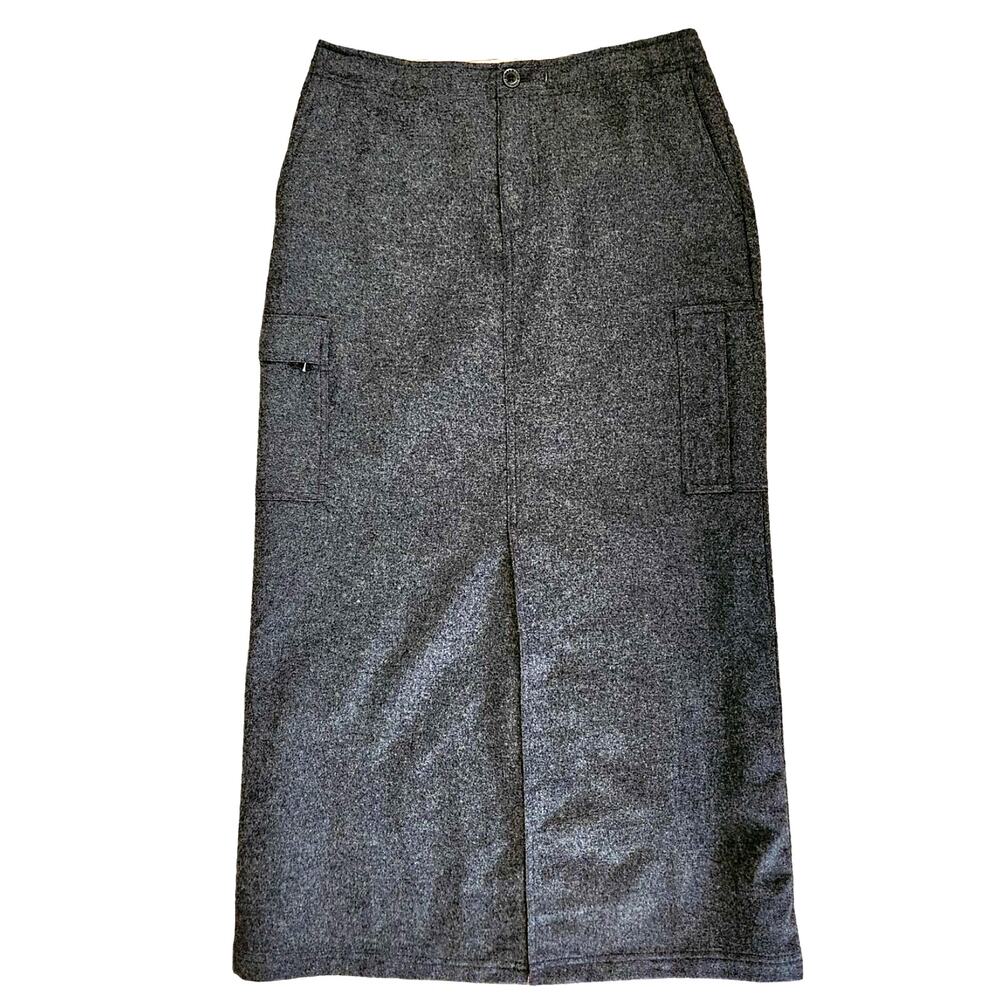 Eddie Bauer wool maxi cargo skirt 8